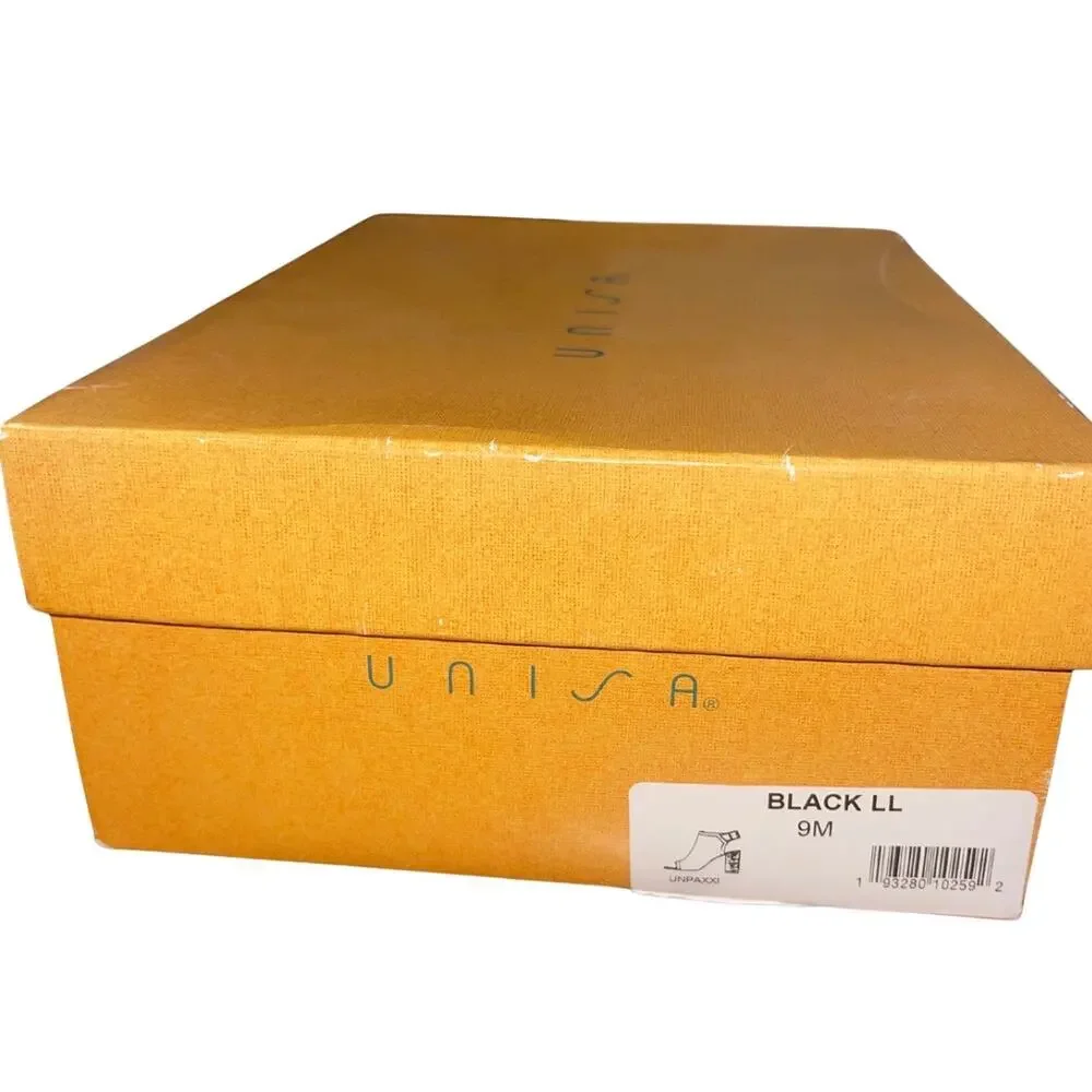 UNISA Open Toe Heel Shoes Shootie Size 9 Chunky Heel Western Peeptoe